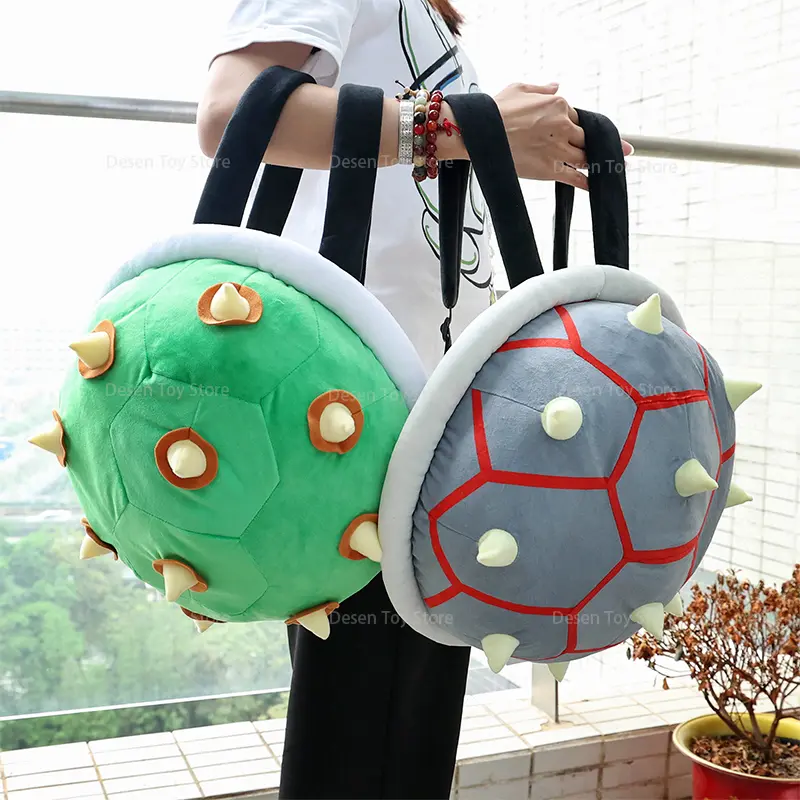 2 Styles Big Size Mario Bros Bag Bowser Backpack Black Green Anime Doll Plushie Schoolbag Gifts for Adult Birthday Christmas
