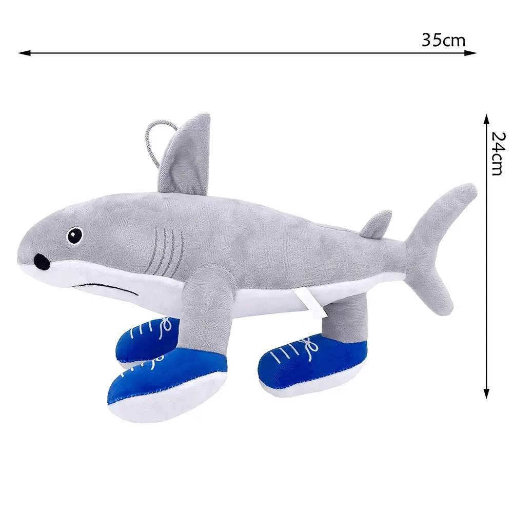 New Tung Tung Tung Sahur Plush Funny Tralalelo Tralala Sharks Wear Blue Shoes Stuffed Doll Pillow Toy For Birthday Gifts