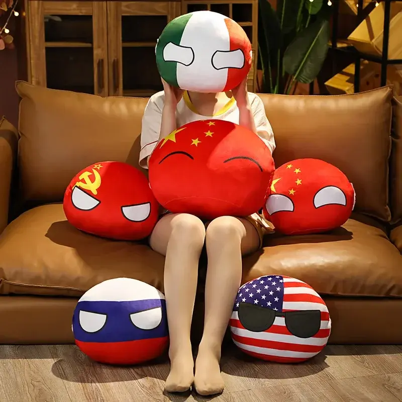 Country Ball Toys Plush Polandball Hand Warmer Pillow Countryball USSR USA FRANCE RUSSIA UK JAPAN GERMANY ITALY Decor