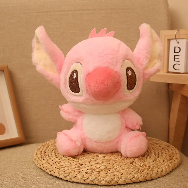 25CM Kawaii Disney Stitch Plush Toy Cartoon Anime Soft Blue Purple Elf Stitch Stuffed Plush Doll Giving Friends Birthday Gifts