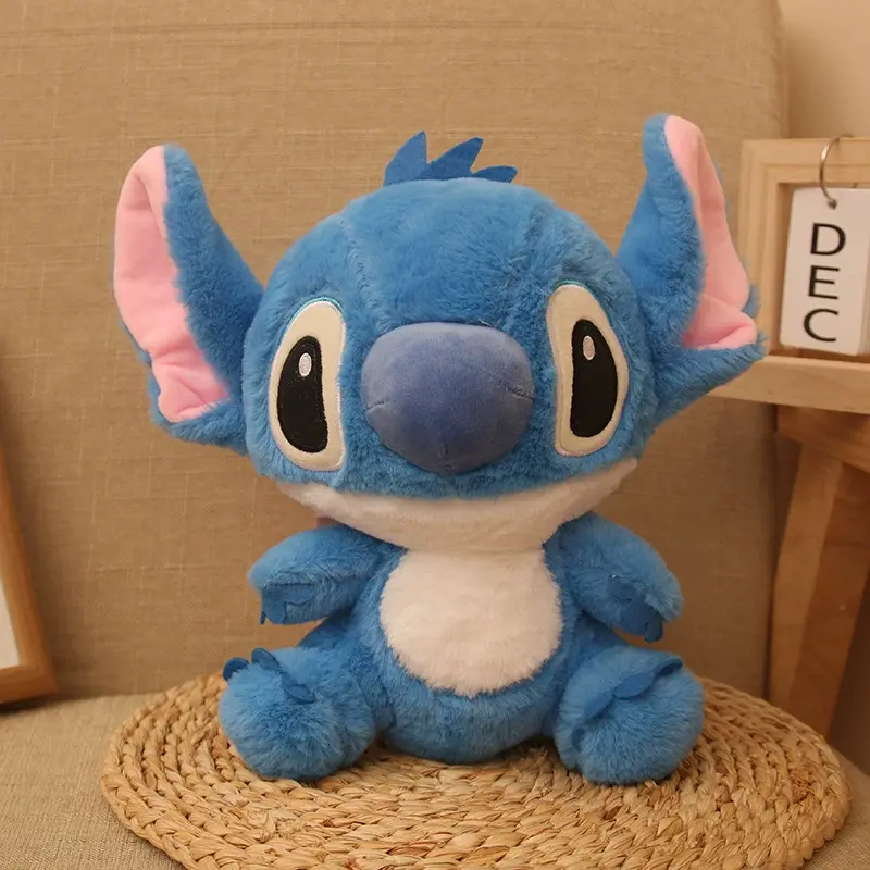 25CM Kawaii Disney Stitch Plush Toy Cartoon Anime Soft Blue Purple Elf Stitch Stuffed Plush Doll Giving Friends Birthday Gifts
