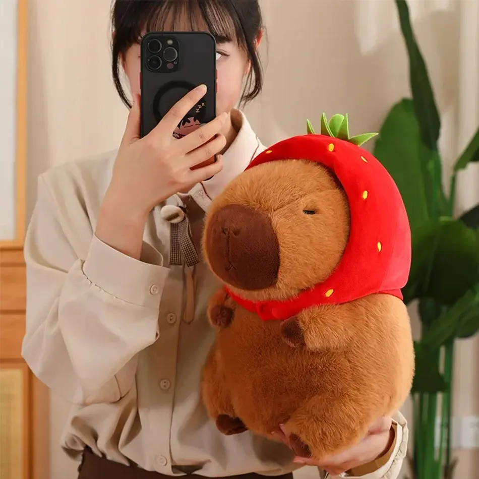 Capybara Plush Doll Cute Capibara Anime Fluffty Toy Kawaii Plushie Happy Birthday Doll Gift for Girl Friend Soft Stuffed Animals