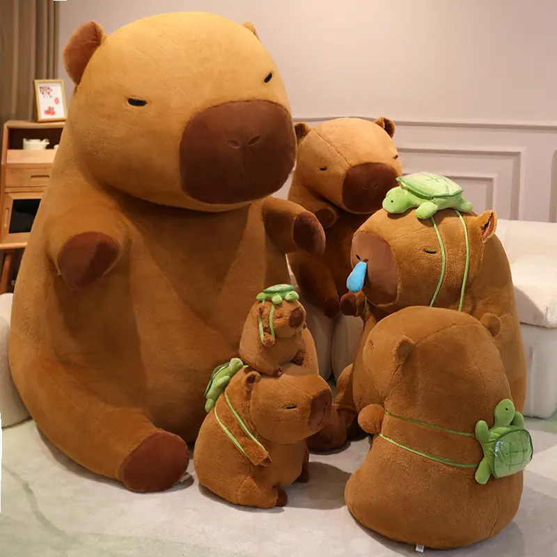 King Size Capybara Plush Doll Cartoon Capibara Anime Fluffty Toy Kawaii Room Decor Soft Stuffed Animal Kids Birthday Xmas Gift