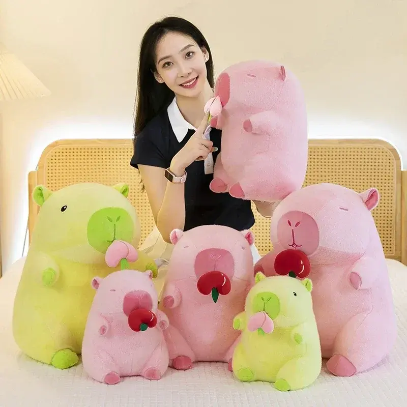 30/40/50cm Kawaii Capybara Plush Toys Fruit Series Big Size Capybara Stuffed Doll Anime Soft Pillow Cute Dolls Kid Birthday Gift