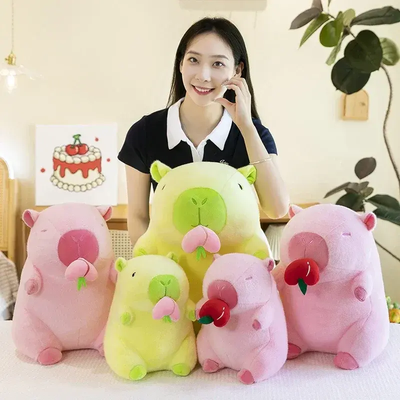30/40/50cm Kawaii Capybara Plush Toys Fruit Series Big Size Capybara Stuffed Doll Anime Soft Pillow Cute Dolls Kid Birthday Gift