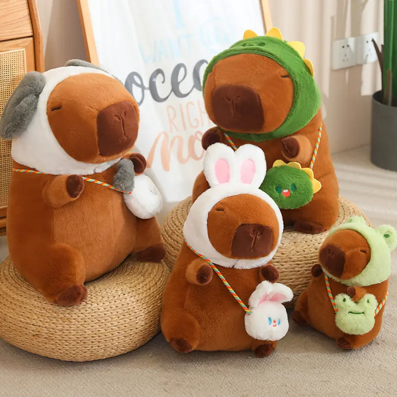 30-85cm Giant Lotus Leaf Umbrella Capybara Plush Toy Cosplay Rabbit Frog Dinosaur Capibara Plush Toy Stuffed Animals
