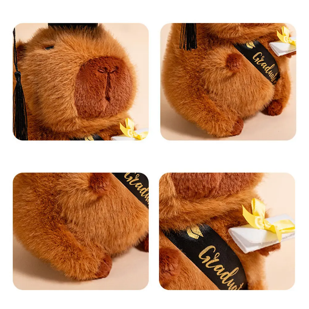 1/2PCS 25cm Graduation Capybara Plush Doll Stuffed Animal Doctoral Cap Graduation Plush Toy Graduation Gift For Students