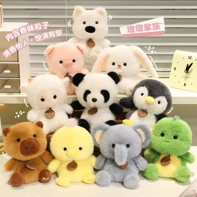 Cute Sitting Animals Red Panda Fox Sloth Cat Soft Plush Dolls Stuffed Capybara Pig Plushie Baby Toys Gifts For Children