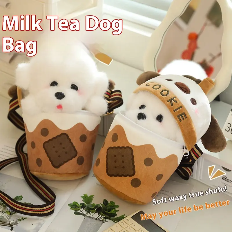 Plush Toy Small Shoulder Bag Cute Teacup Dog Plush Toy Best-Selling Plush Toy Small Shoulder Bag Little Puppy Doll Plush Toy