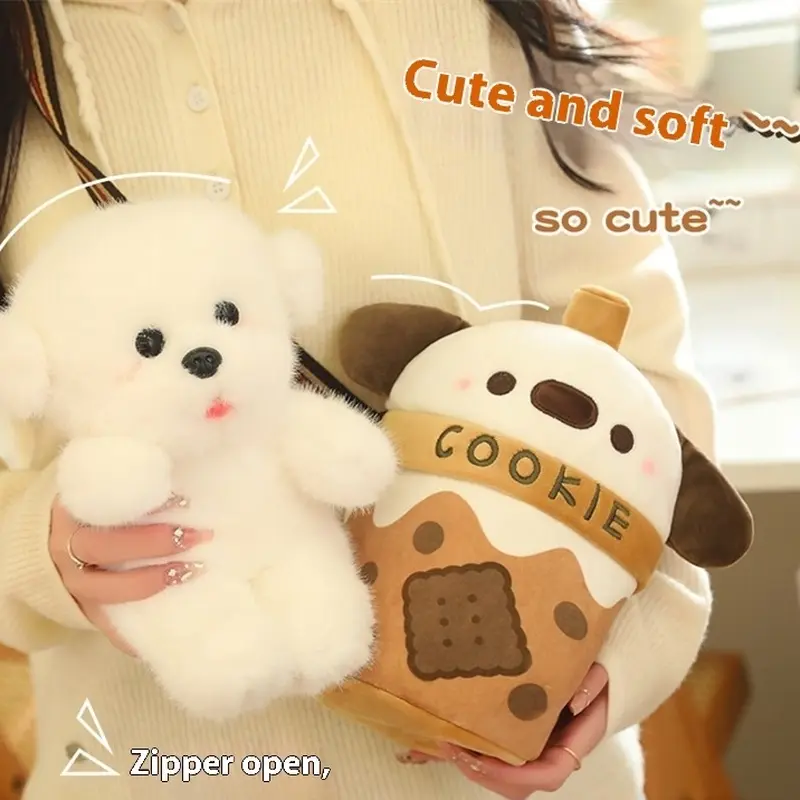 Plush Toy Small Shoulder Bag Cute Teacup Dog Plush Toy Best-Selling Plush Toy Small Shoulder Bag Little Puppy Doll Plush Toy