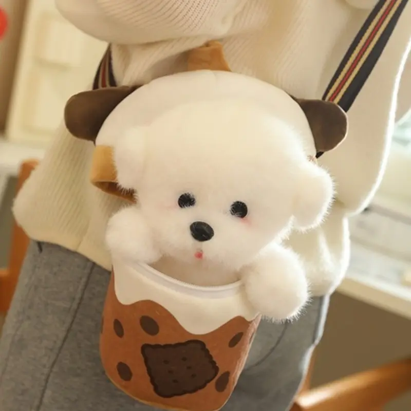 Plush Toy Small Shoulder Bag Cute Teacup Dog Plush Toy Best-Selling Plush Toy Small Shoulder Bag Little Puppy Doll Plush Toy