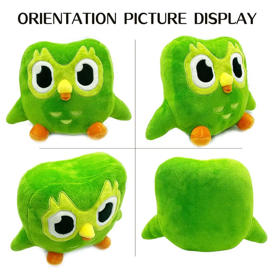 Green Duolingo Owl Plush Toy Duo Plushie Of Duo The Owl Cartoon Anime Owl Doll Soft Stuffed Animal Toy Children Birthday Gift