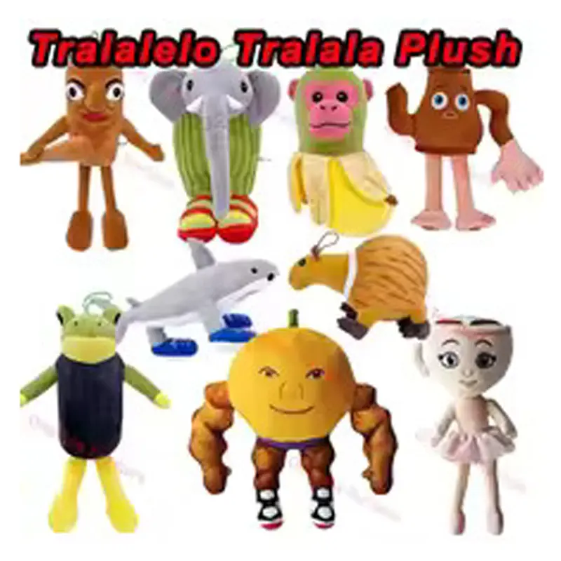 New Tungtungtung Sahur Tralala Plush Animals Telalaero Telala SHARK Cartoon Anime Plush Toys Decor Dolls Children Birthday Gifts