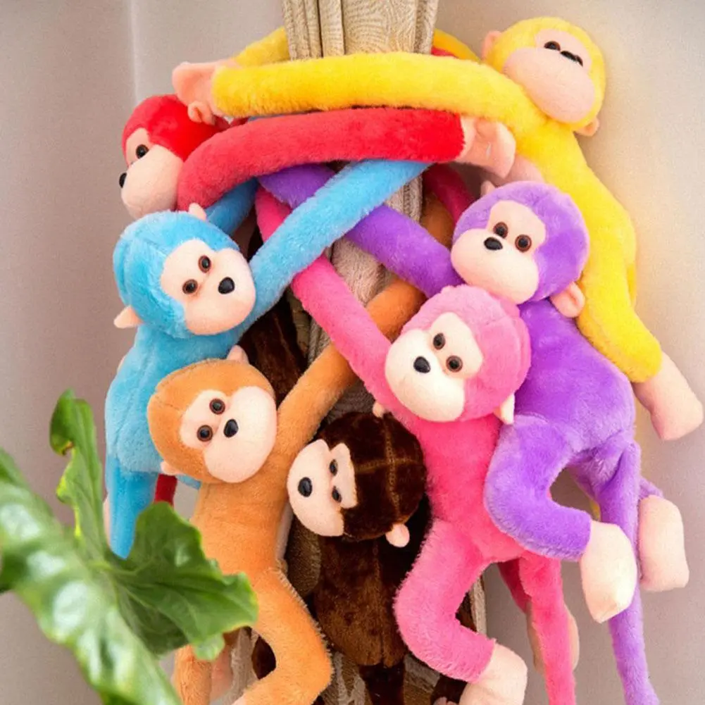 Long Arm Hanging Monkey Plush Color Stuffed Monkey Curtains Baby Sleeping Appease Animal Toy Car Decoration Valentine's Day Gift