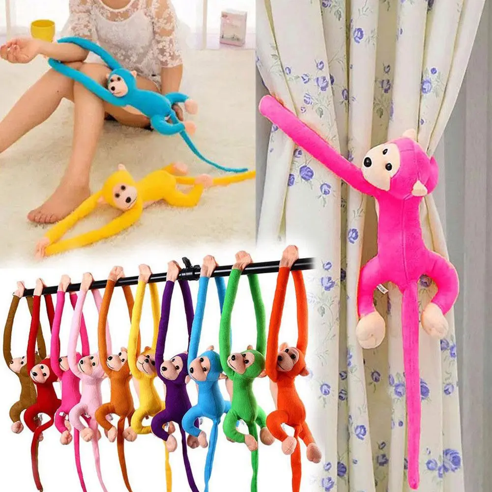 Long Arm Hanging Monkey Plush Color Stuffed Monkey Curtains Baby Sleeping Appease Animal Toy Car Decoration Valentine's Day Gift