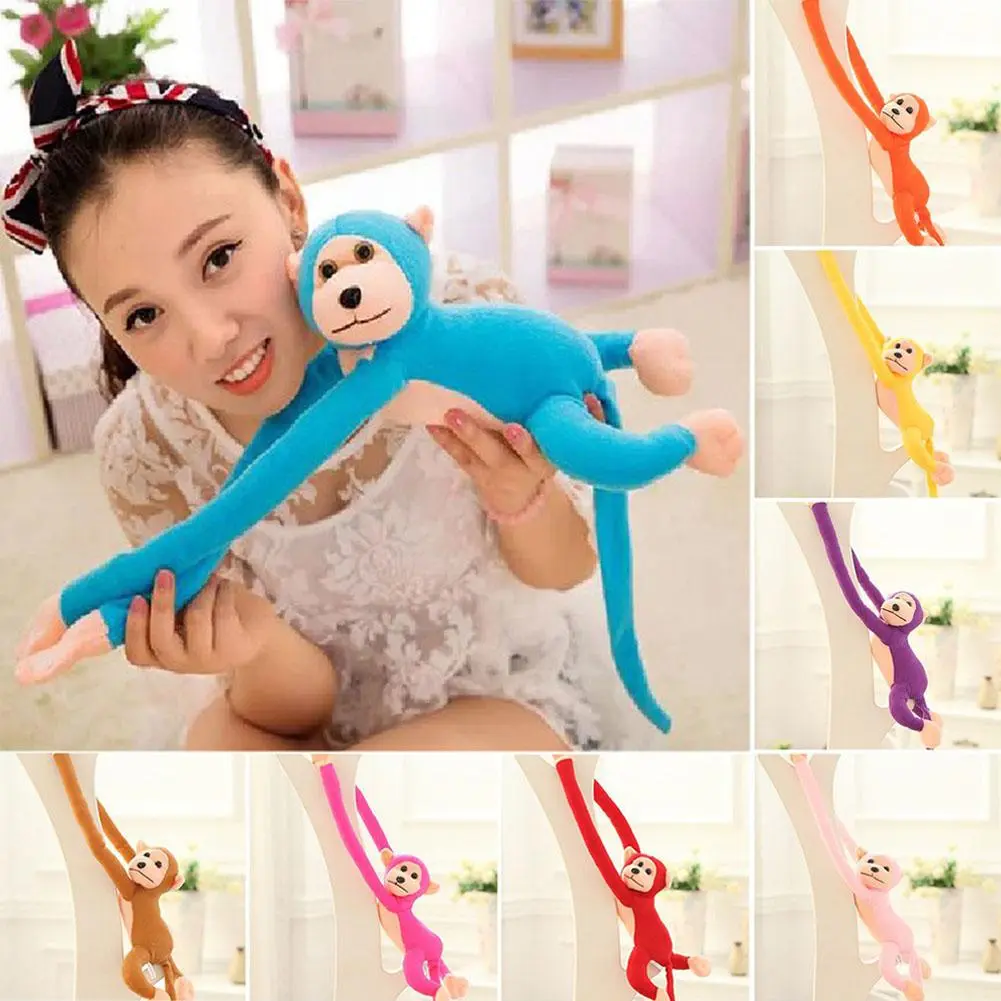 Long Arm Hanging Monkey Plush Color Stuffed Monkey Curtains Baby Sleeping Appease Animal Toy Car Decoration Valentine's Day Gift
