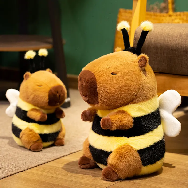 Creative Simulation Bee Capybara Plush Toys Simulation Capibara Cute Dolls Stuffed Animals Soft Doll Plush Kids Birthday Gifts