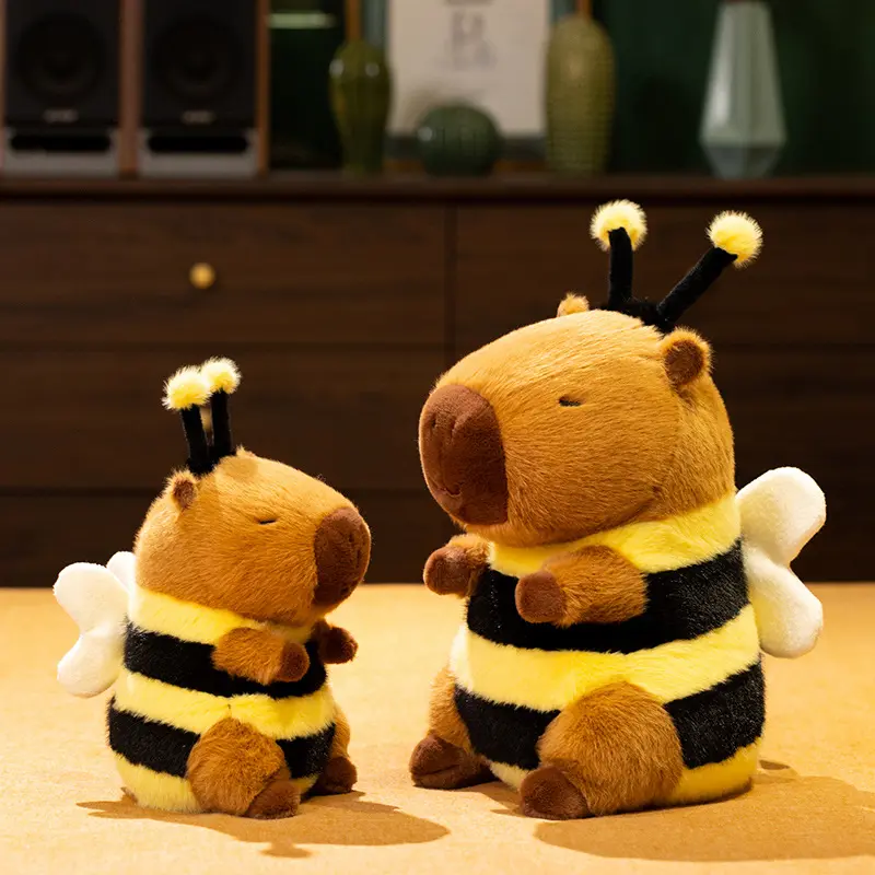 Creative Simulation Bee Capybara Plush Toys Simulation Capibara Cute Dolls Stuffed Animals Soft Doll Plush Kids Birthday Gifts
