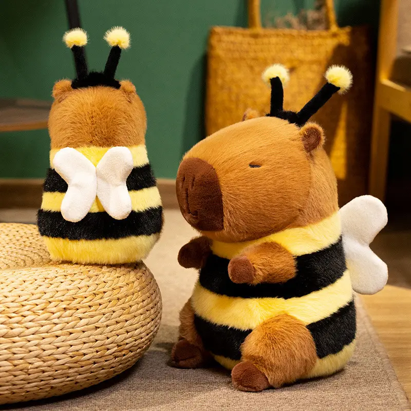 Creative Simulation Bee Capybara Plush Toys Simulation Capibara Cute Dolls Stuffed Animals Soft Doll Plush Kids Birthday Gifts