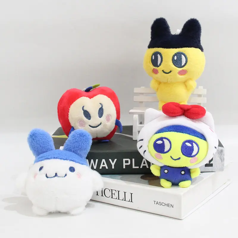 10CM Tamagotchi Anime Mametchi Plush Doll Keychain Kawaii Mimitchi Bag Doll Pendant Kuchipachi Cartoon Doll Cute Girly Heart Gif