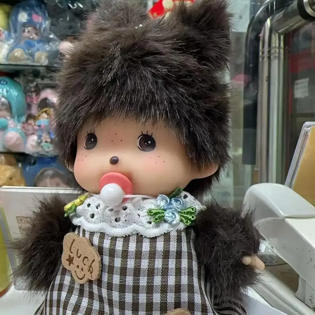 Kawaii Kindergarten Mochi Doll 15cm  PP Cotton Monkey Plush Doll Hand Puppet Bag Pendant Charm Gift Plush Toy