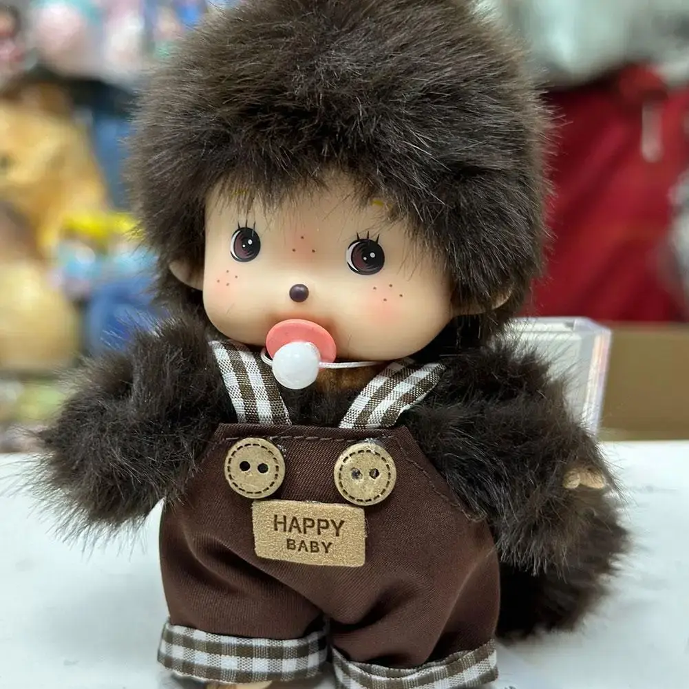 Kawaii Kindergarten Mochi Doll 15cm  PP Cotton Monkey Plush Doll Hand Puppet Bag Pendant Charm Gift Plush Toy