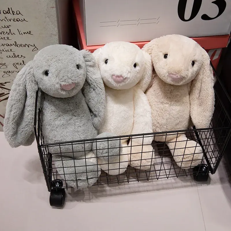 Rabbit Plush Toy Soft Stuffed Long Ears Bunny Doll Funny Baby's Sleeping Companion Delicate Home Decoration Kids Gifts