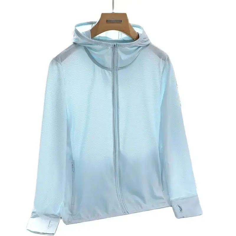 Summer Fashion Men's Sunscreen Clothing Long-Sleeved Metal Zipper Hooded Jacket Cool Breathable Casual Men's Clothing