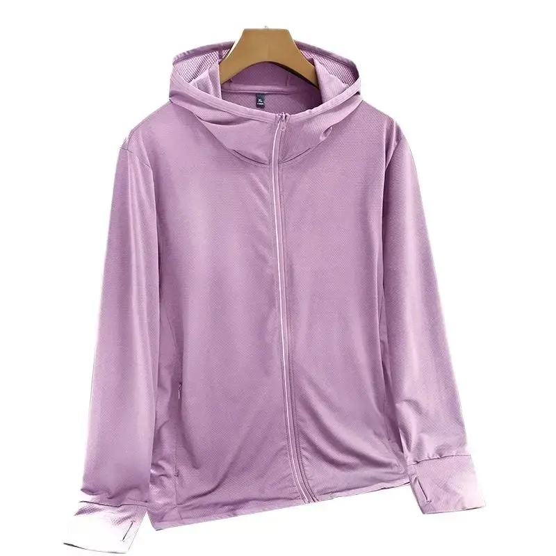Summer Fashion Men's Sunscreen Clothing Long-Sleeved Metal Zipper Hooded Jacket Cool Breathable Casual Men's Clothing