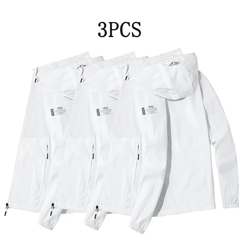 Practical 3 - Piece Set Men's Hooded Sun - Protection Jackets Breathable Material Great for Outdoor Sun  Protection