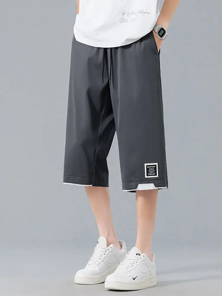 2025 Men's new large size shorts for summer outdoor sports casual trend loose five pants light luxury high-end brand pants