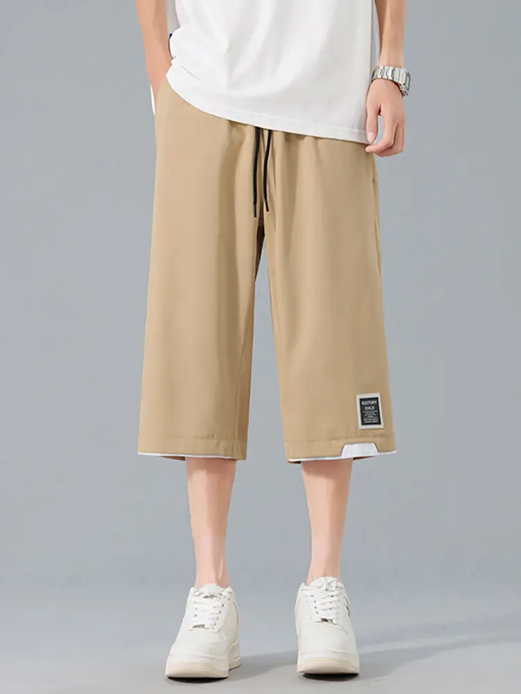 2025 Men's new large size shorts for summer outdoor sports casual trend loose five pants light luxury high-end brand pants