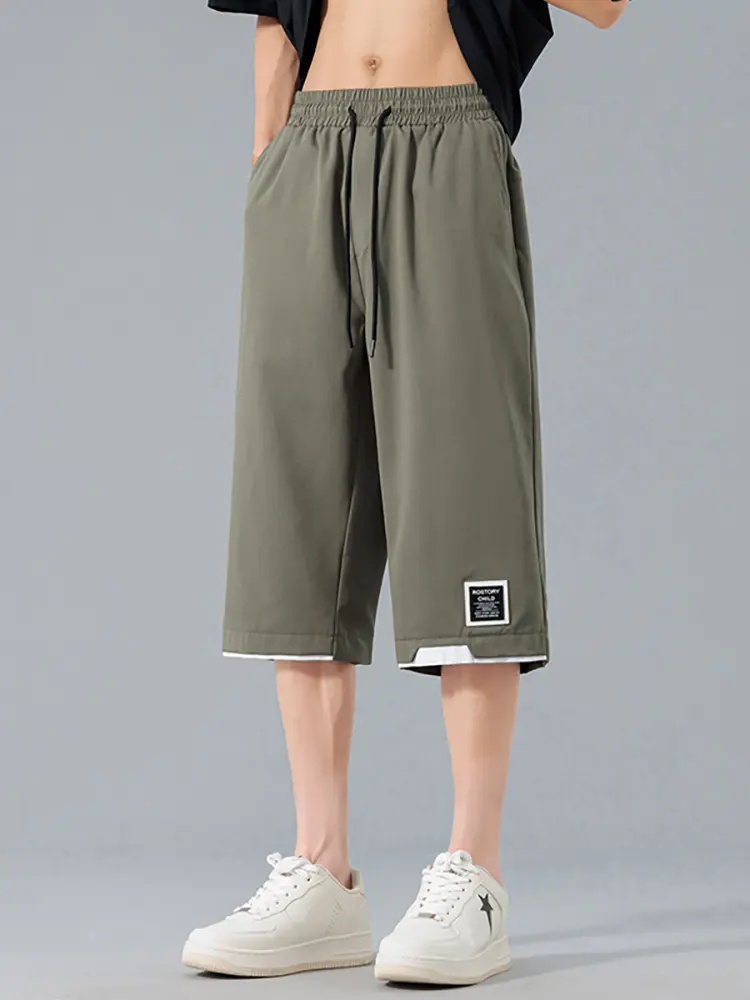 2025 Men's new large size shorts for summer outdoor sports casual trend loose five pants light luxury high-end brand pants