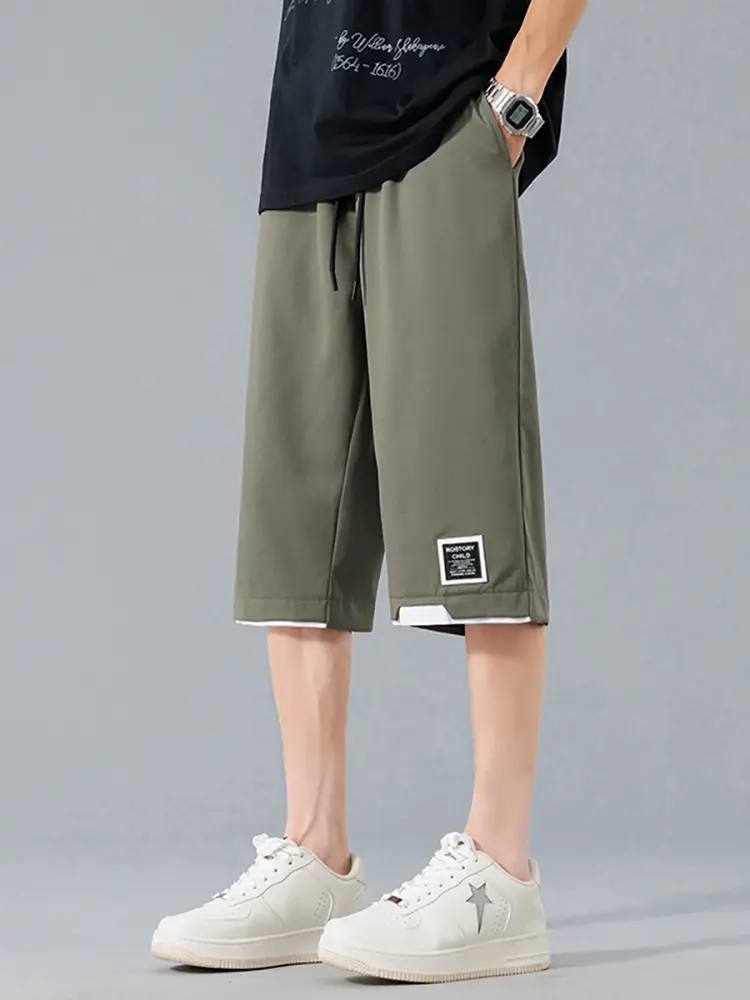 2025 Men's new large size shorts for summer outdoor sports casual trend loose five pants light luxury high-end brand pants