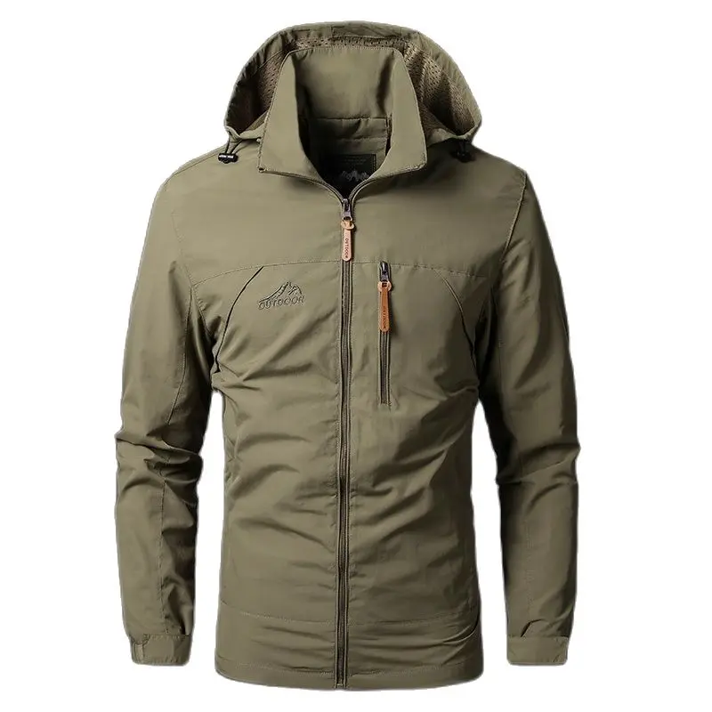 Men's Jackets Waterproof Military Hooded Jacket Windbreaker Outdoor Camping Sports Elastic Coat Male Clothing Thin Overcoat