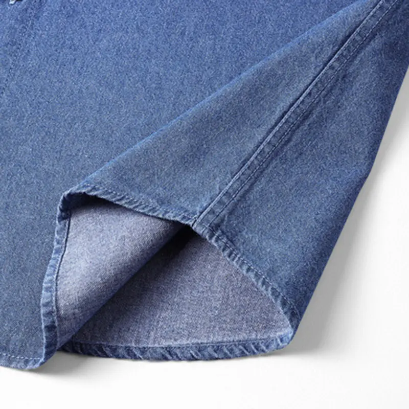 Spring And Summer New Simple Polo Collar Men's Denim Short-Sleeved Shirt Comfortable Thin Loose Casual Thin Section Shirt