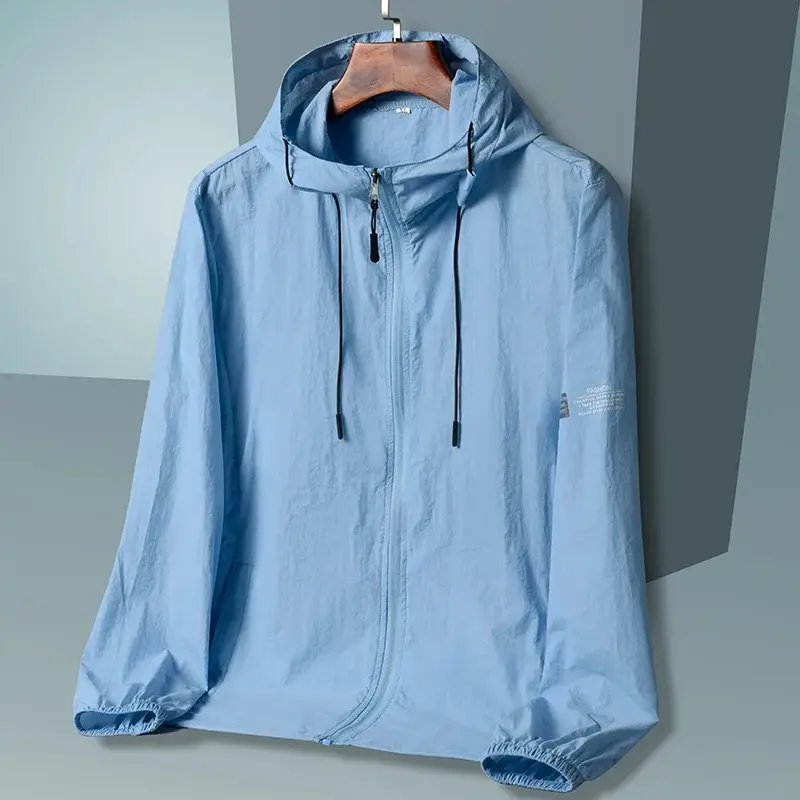 Men's Summer New Ultra-Thin Waterproof Clothing Outdoor Breathable Ice Silk Riding Coat Fishing Quick Dry Skin Clothing