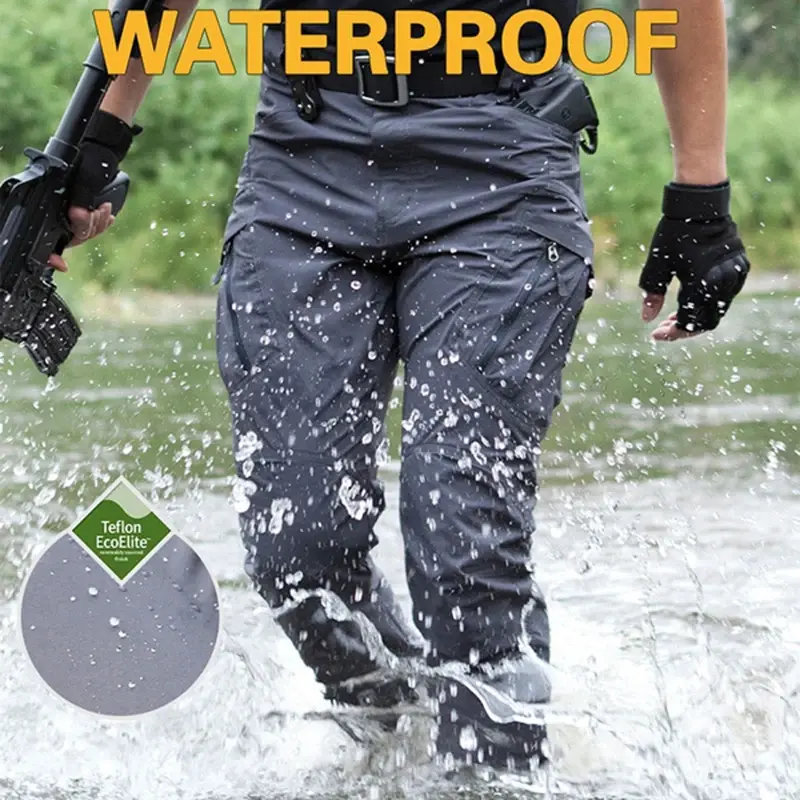 Men's Four Seasons Army Military Tactical Pants Multi-Pocket Wear Casual Pants Outdoor Hiking Quick-Drying Work Pants
