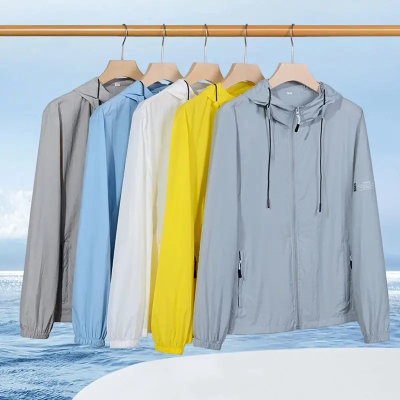 Men's Summer New Ultra-Thin Waterproof Clothing Outdoor Breathable Ice Silk Riding Coat Fishing Quick Dry Skin Clothing