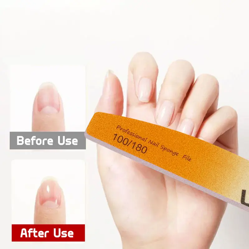 15PCS Gradient Nail Sponge Files | 100/180 Dual Grit | Professional | Ideal for Nail Shaping Buffing & Salon-Grade Services