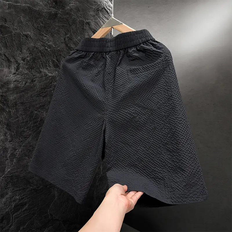 Men's summer chiffon waistband with adjustable plus size Hong Kong style shorts for travel and hanging style trousers