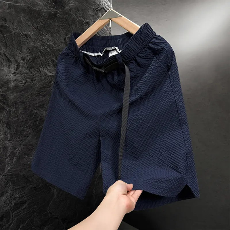 Men's summer chiffon waistband with adjustable plus size Hong Kong style shorts for travel and hanging style trousers