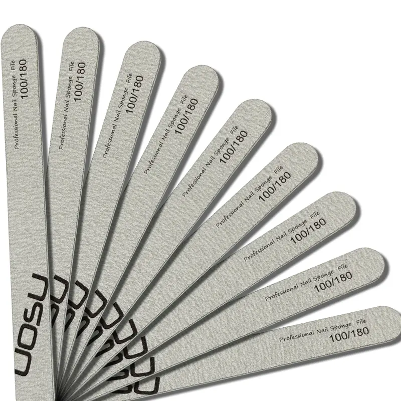25PCS UOSU Gradient Nail Sponge Files | 100/180 Grit | Professional Set | For Nail Shaping Buffing & Artistic Manicure Designs