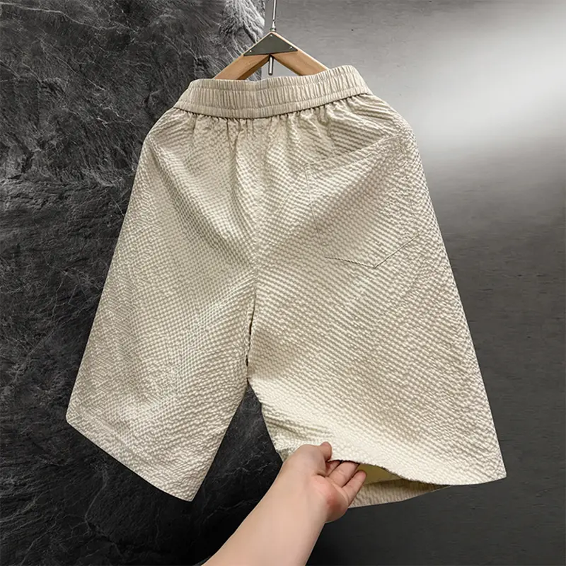 Men's summer chiffon waistband with adjustable plus size Hong Kong style shorts for travel and hanging style trousers