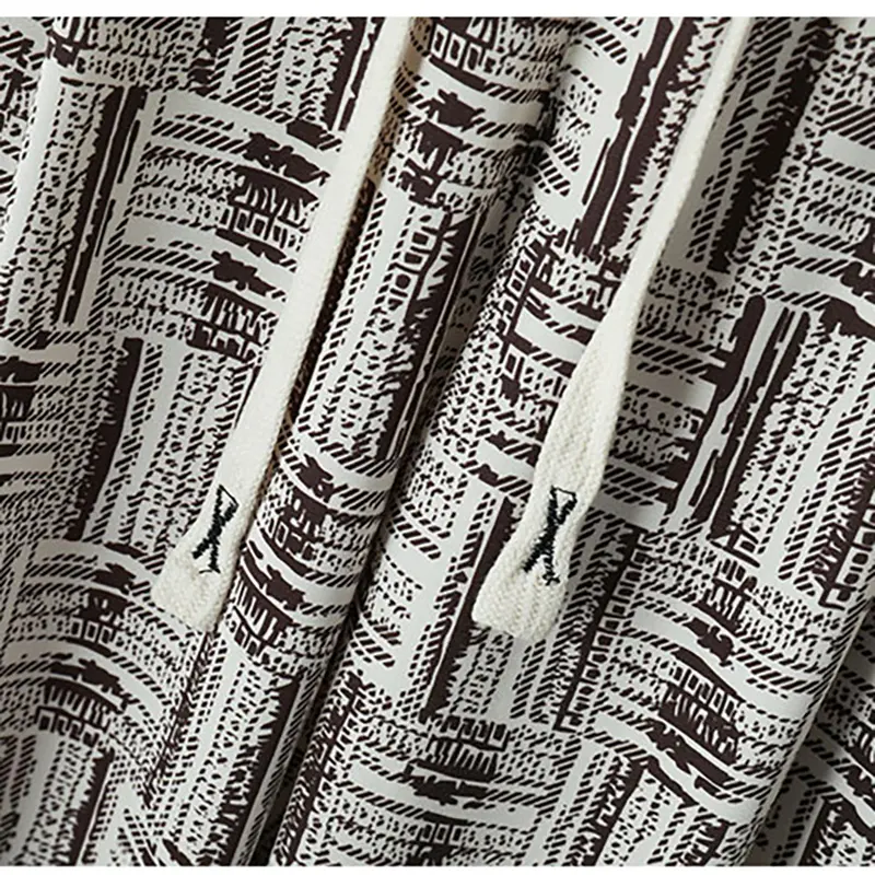 Men's four seasons trend of solid color pants fashion casual versatile drawstring plaid striped loose for travel
