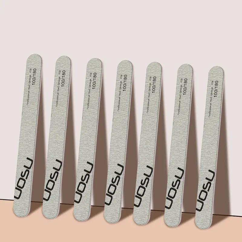 10PCS UOSU Waterproof Nail Sponge Files | 100/180 Grit | Professional | For Nail Shaping Buffing & Artistic Manicure Designs