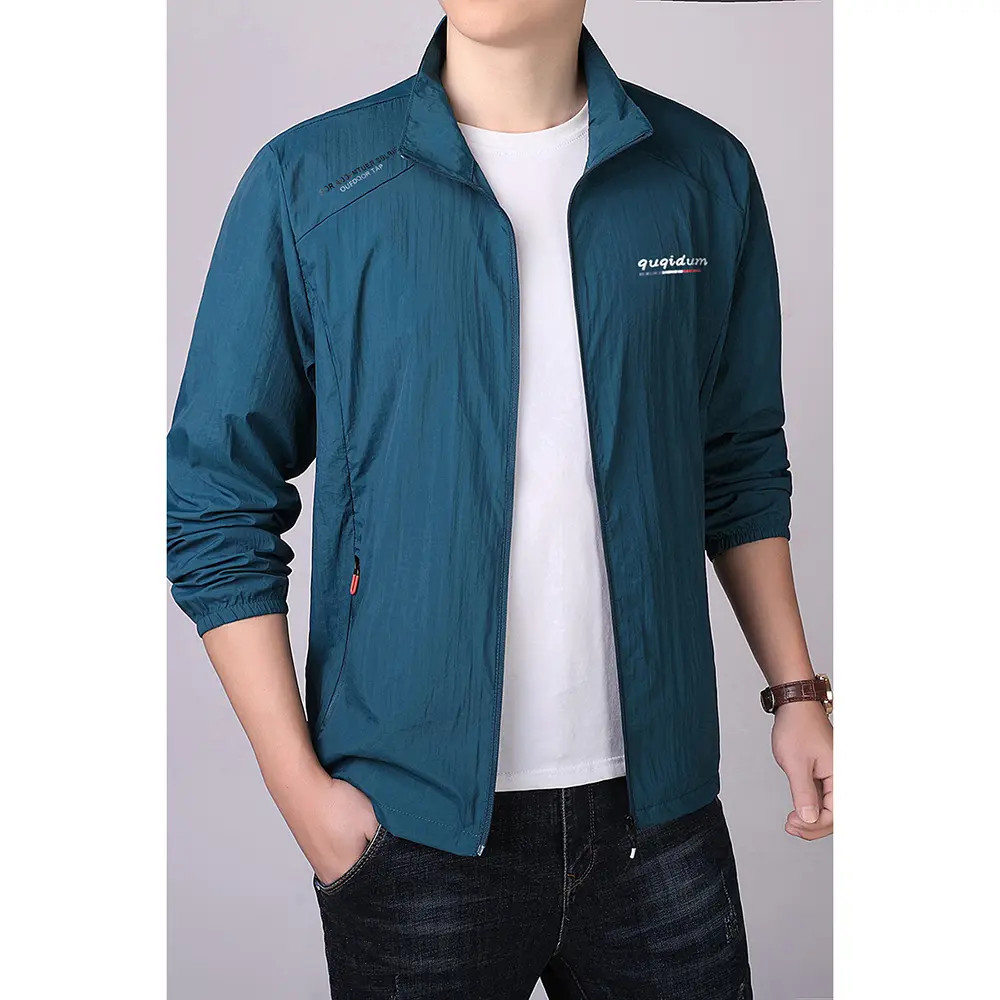 Men's Summer Casual Light, Quick-Drying Uv Protection Ice Silk Fishing Coat With All-Sport Cycling Long Sleeve