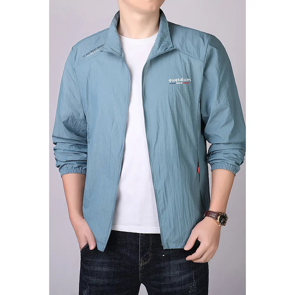 Men's Summer Casual Light, Quick-Drying Uv Protection Ice Silk Fishing Coat With All-Sport Cycling Long Sleeve