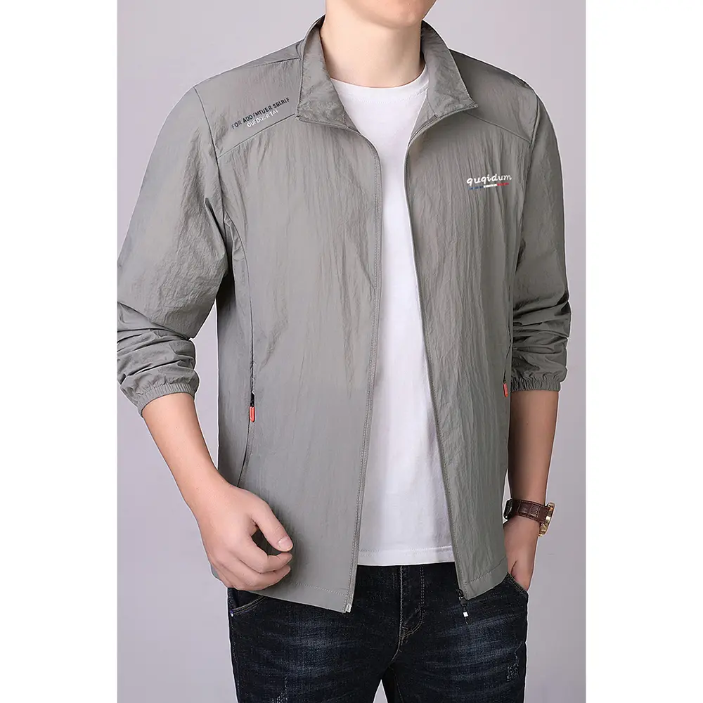 Men's Summer Casual Light, Quick-Drying Uv Protection Ice Silk Fishing Coat With All-Sport Cycling Long Sleeve
