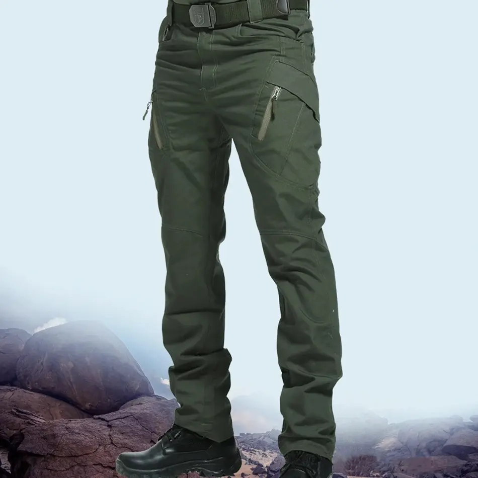 Men's Outdoor Cross-Country Tactical Multi-Pocket Elastic Urban Sports Pants New Casual Military Work Pants Plus Waterproof 6xl